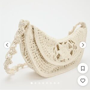 NWT Zara White Crochet Shoulder Bag